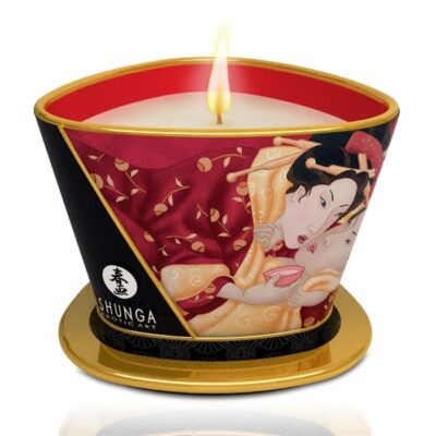 Shunga Chandelle à Massage - Fraise Champagne