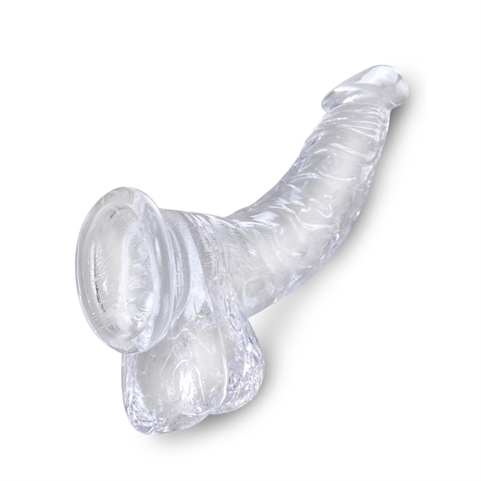 King Cock Transparent 7.5" Cock with Balls
