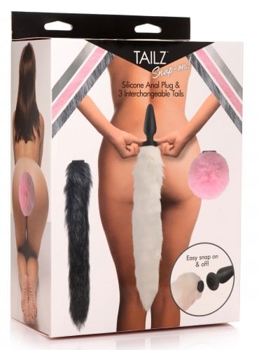 Tailz - Snap-On Silicone Anal Plug & 3 Queues