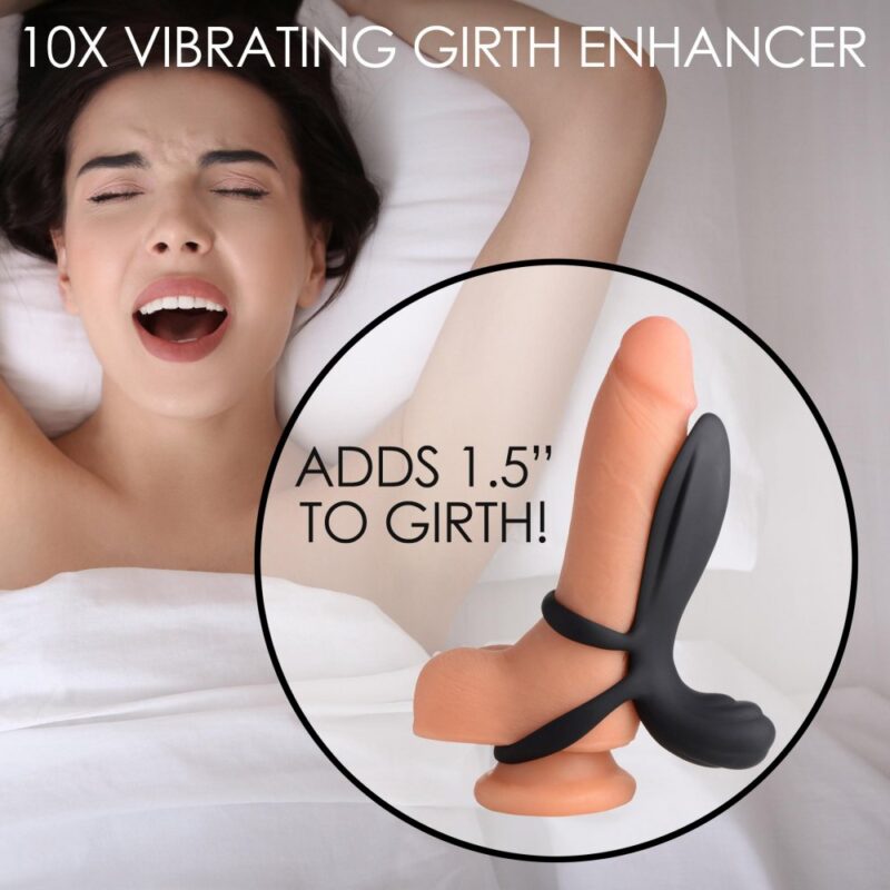 10X Silicone Vibrating Girth Enhancer with Remote Control AG892