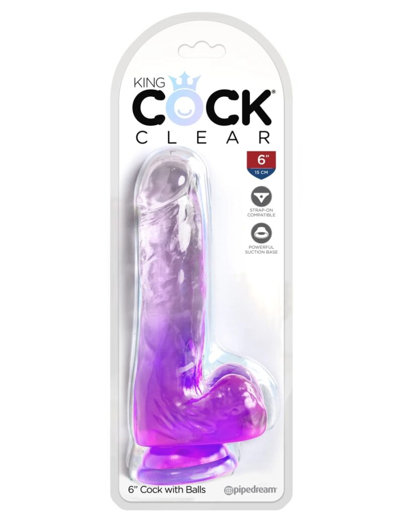 King Cock Clear 6" With Balls 57521