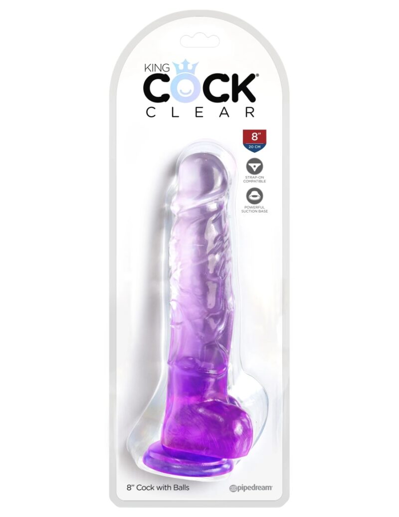 King Cock Clear 8" Cock with Balls 57561