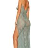 Robe Longue Dentelle Sauge 13230