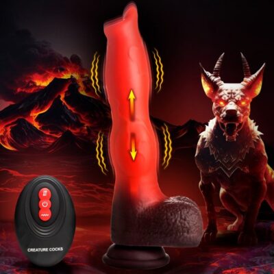 Ramming Hound Thrusting & Vibrating Silicone Dildo AH329