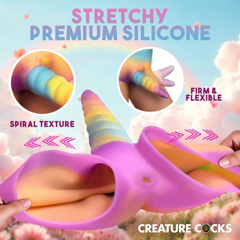 Creature Cock Unicorn Silicone Strap-On AH603