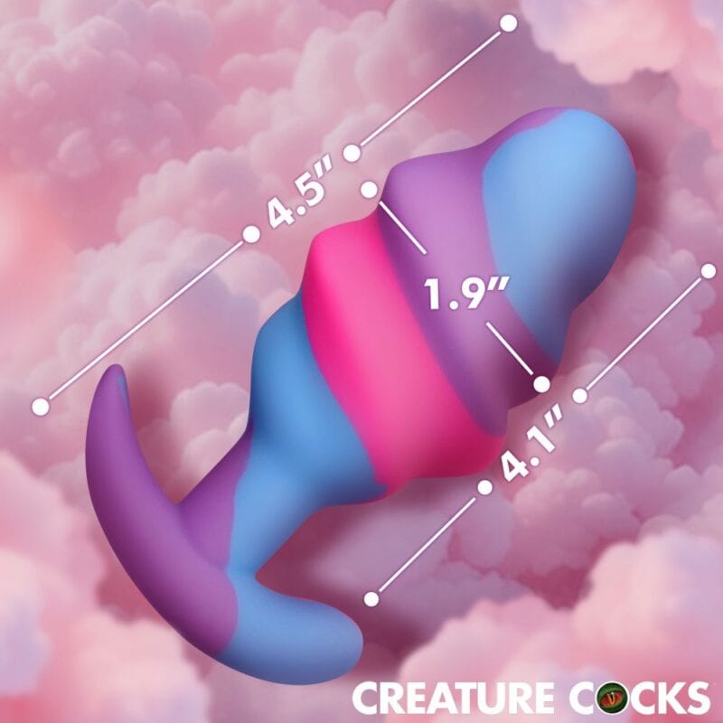 Creature Cock Unicorn Swirl Silicone Butt Plug L AH706L