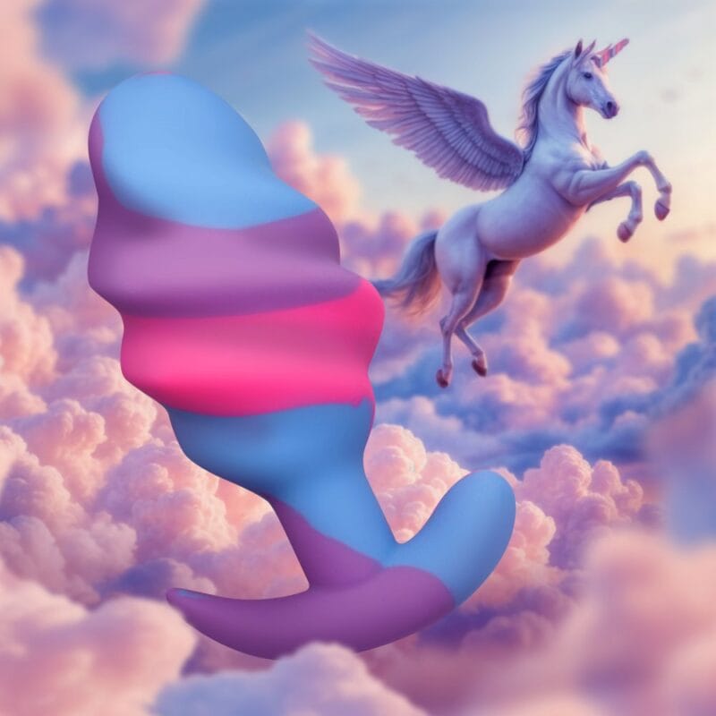 Creature Cock Unicorn Swirl Silicone Butt Plug L AH706L