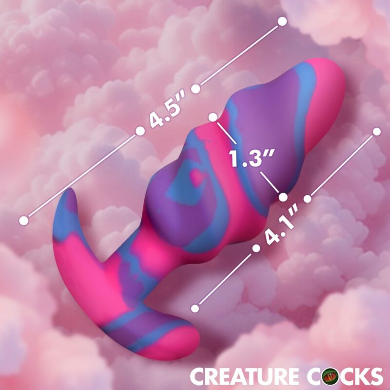 Creature Cock Unicorn Swirl Silicone Butt Plug M AH706