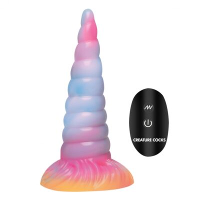 Creature Cock Glow Unicorn Vibrating Silicone Dildo AH571