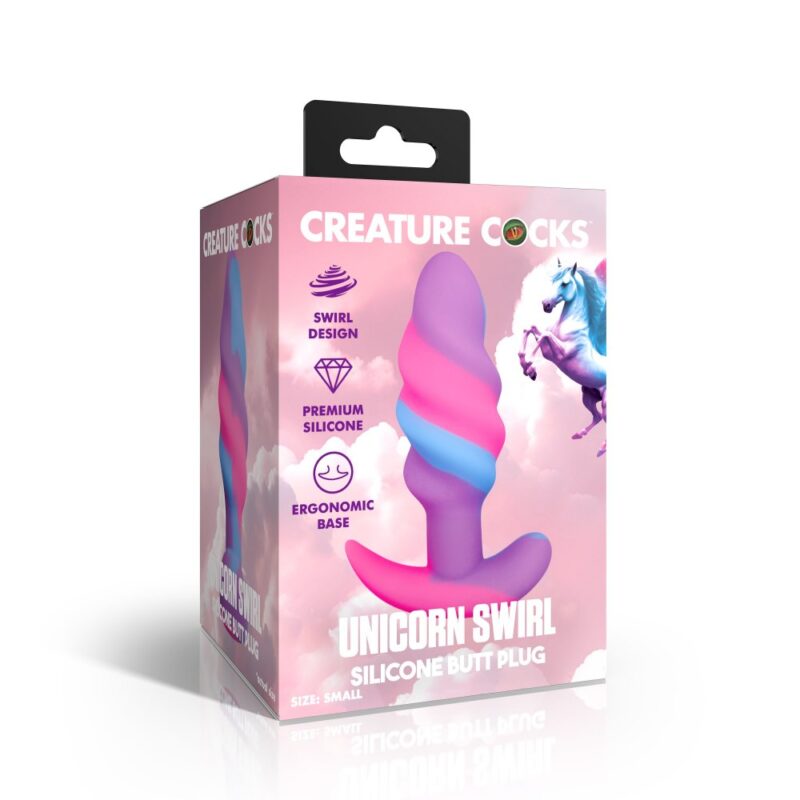 Creature Cock Unicorn Swirl Silicone Butt Plug S