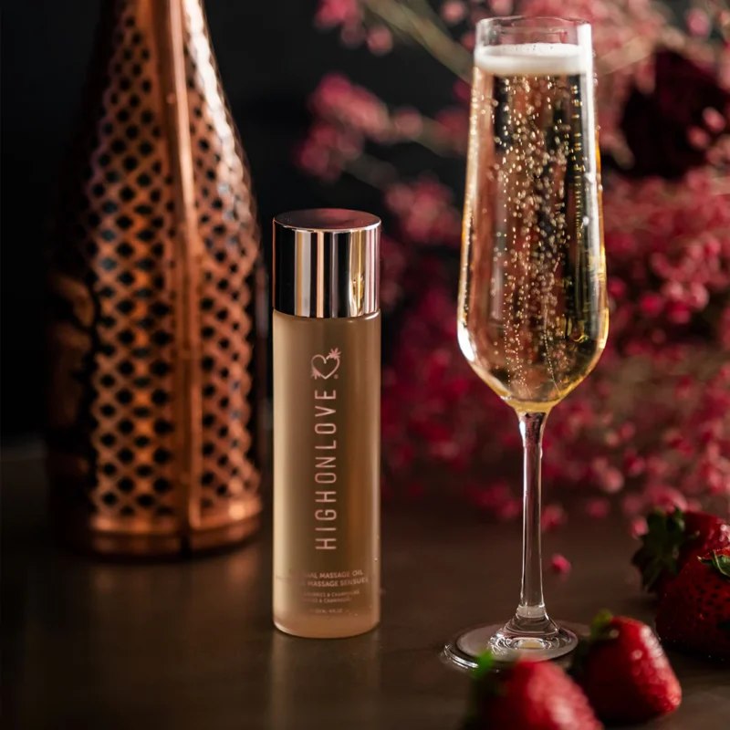 Huile à Massage High On Love Fraises et Champagne