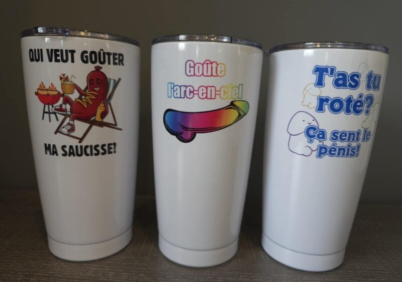 Verres et tasses humoristique la zone festive