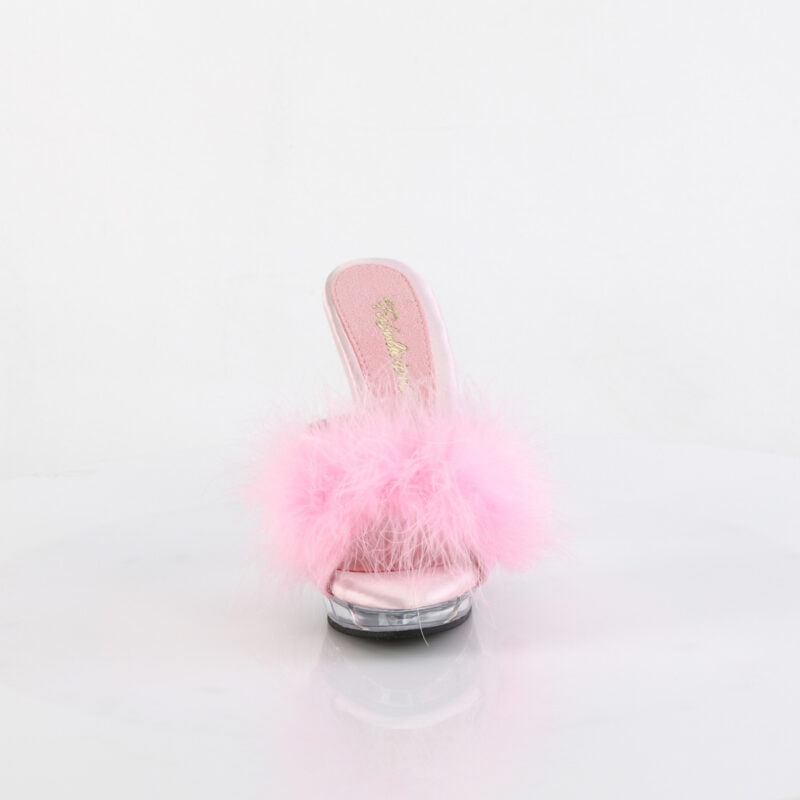 Sandale Lip-101-8 Satin et Fourrure Rose