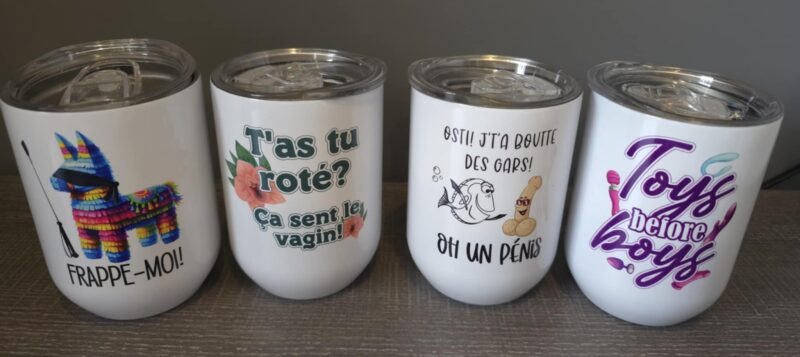 Verres et tasses humoristique la zone festive