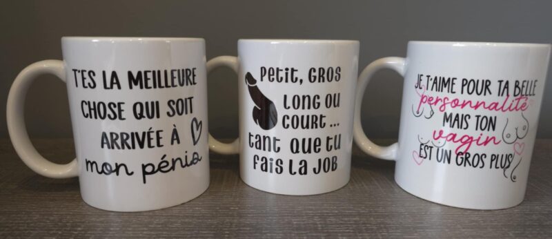 Verres et tasses humoristique la zone festive