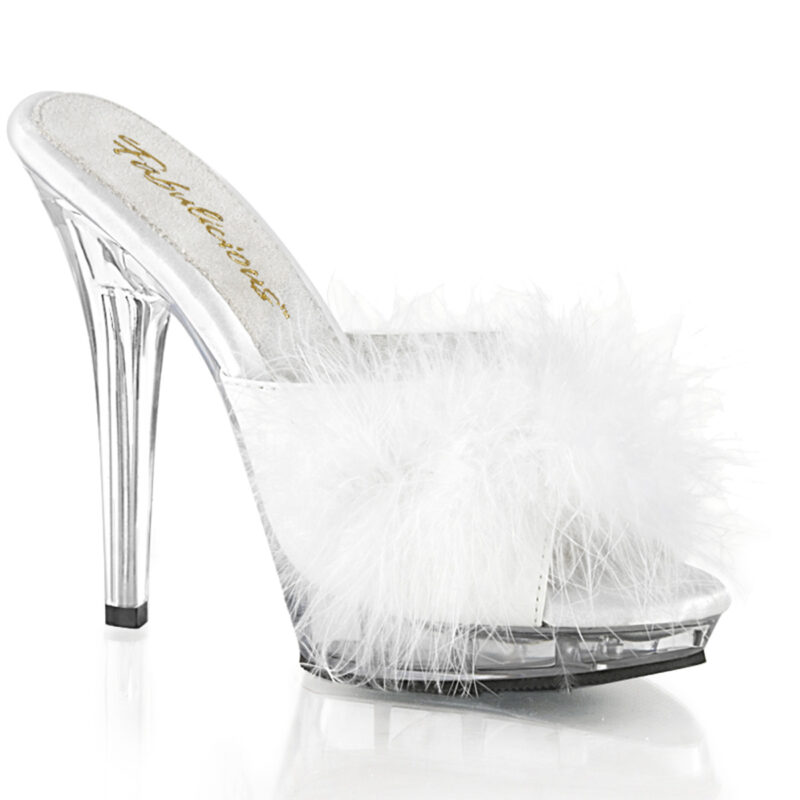 Sandale Lip-101-8 Satin et Fourrure Blanche
