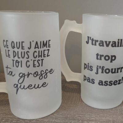 Verres et tasses humoristique la zone festive