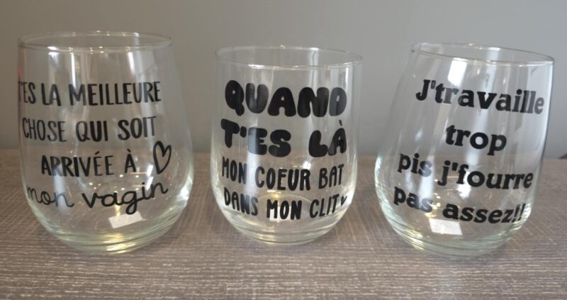 Verres et tasses humoristique la zone festive