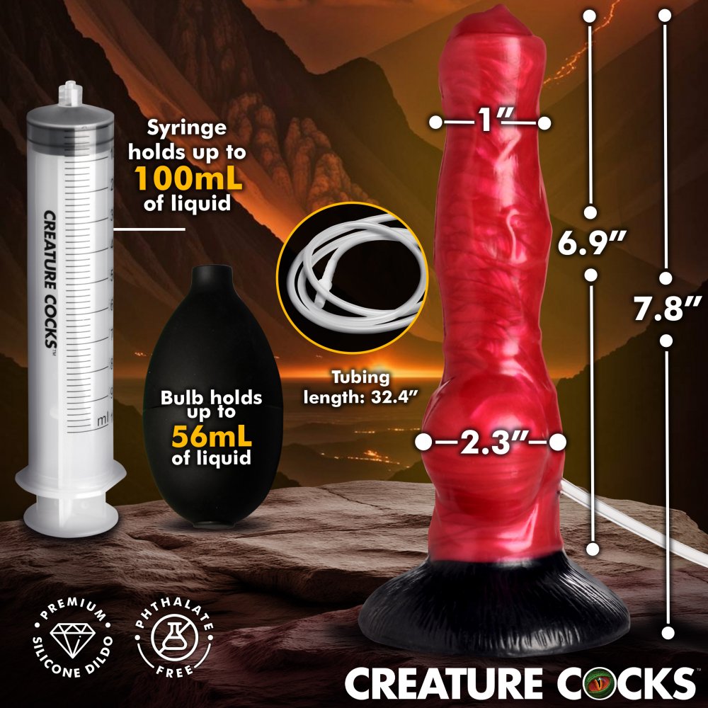 Hell Hound Squirting Silicone Dildo AH760