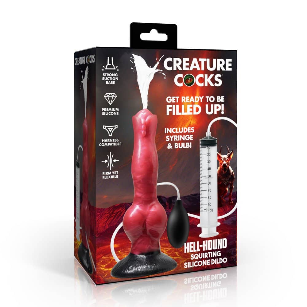 Hell Hound Squirting Silicone Dildo AH760