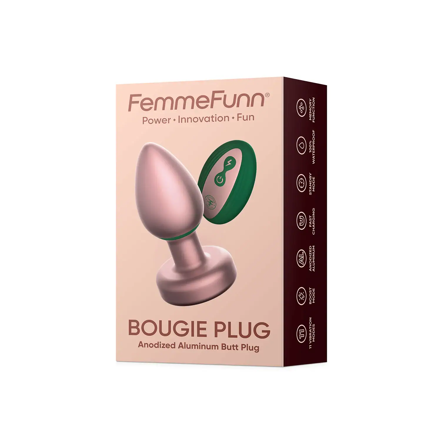 Bougie Plug- with remote - Rose Gold - Anodized Aluminium - Femmefunn - FF-1052-08