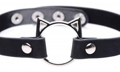 Kinky Kitty Ring Slim Choker - Pink AG726