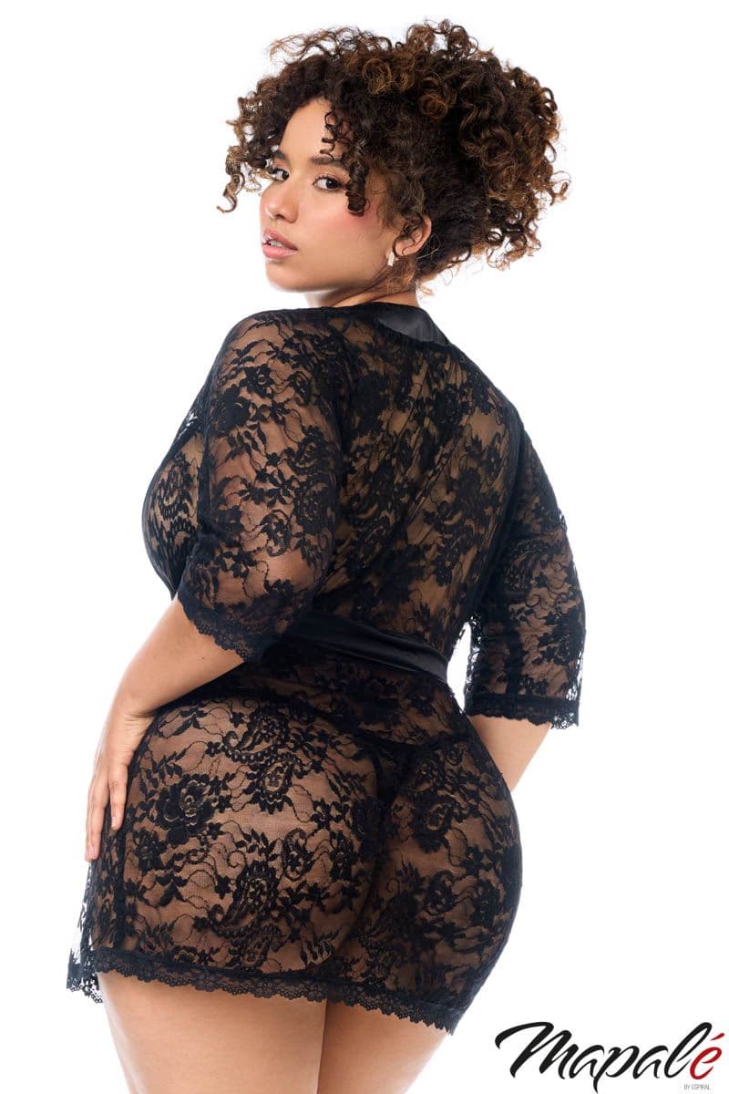 Peignoir Dentelle et Satin 7618