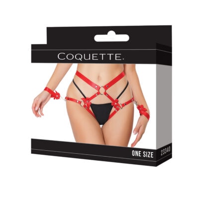 Set Harnais & Menottes Rouge 23340