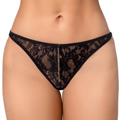 G-string dentelle ouvert avec chaîne dorée – taille basse ma133