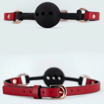 Baîllon en Cuir PU avec Boule en Silicone – Noir 804-466