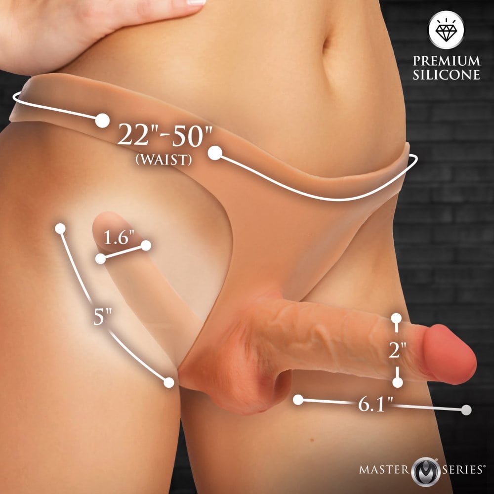 Bikini strap-on Double Boner – double stimulation en silicone sans harnais AH877