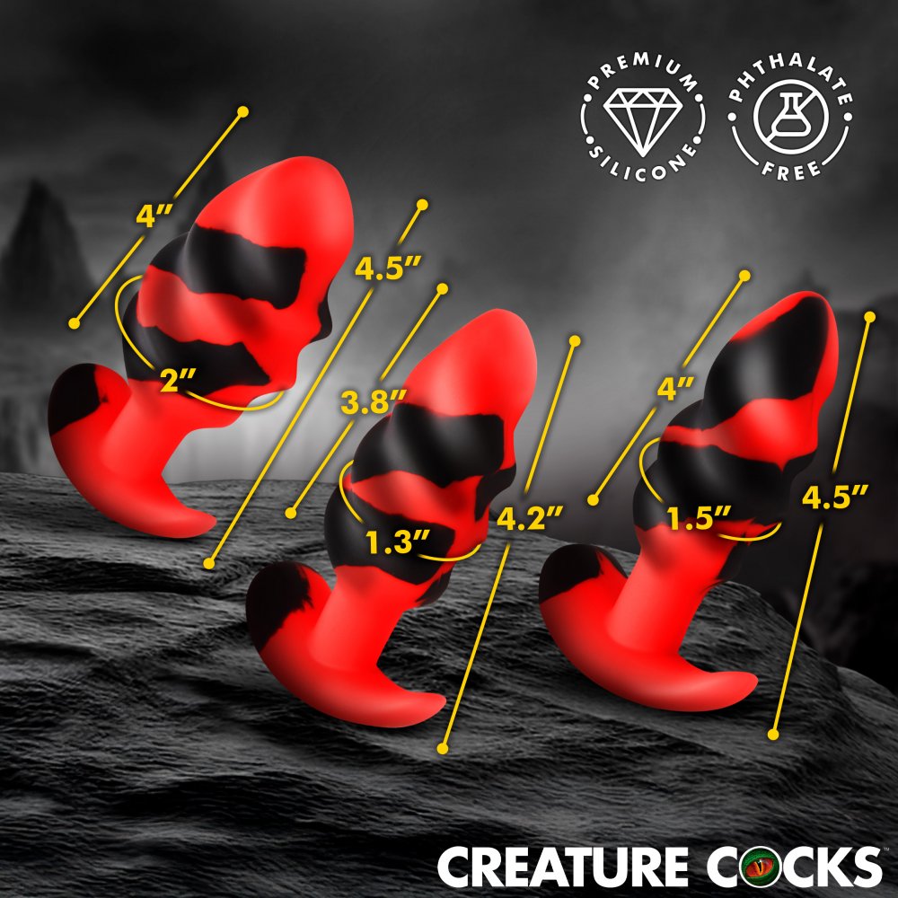 Kit plugs anaux silicone Dragon Trainer – ensemble 3 tailles progressives AH925