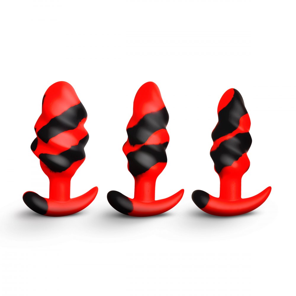 Kit plugs anaux silicone Dragon Trainer – ensemble 3 tailles progressives AH925