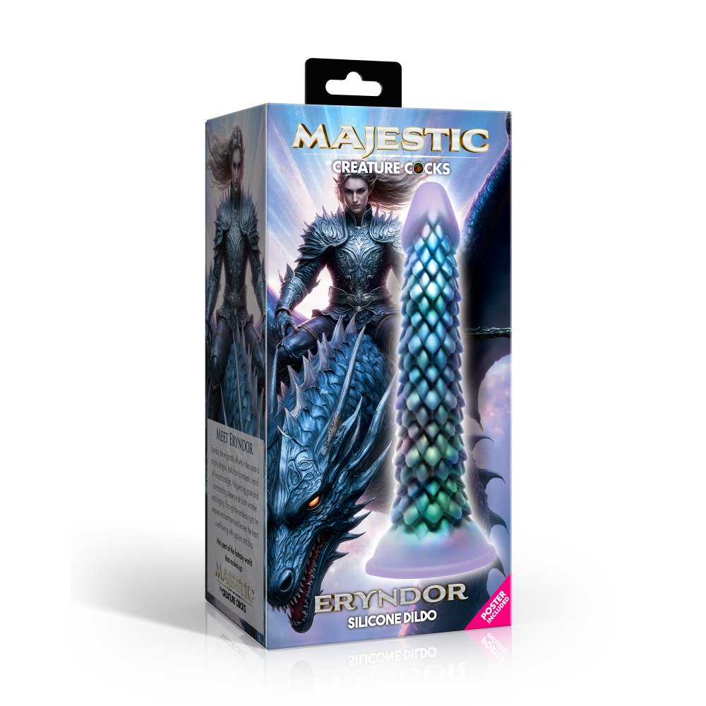 Dildo silicone Eryndor Dragon – texture écailles intégrale, ventouse AH947