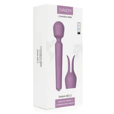 Svakom Emma Neo 2 – Vibrateur Wand Puissant avec Chauffage 38°C, Silicone Étanche et Modes de Vibration Intelligents