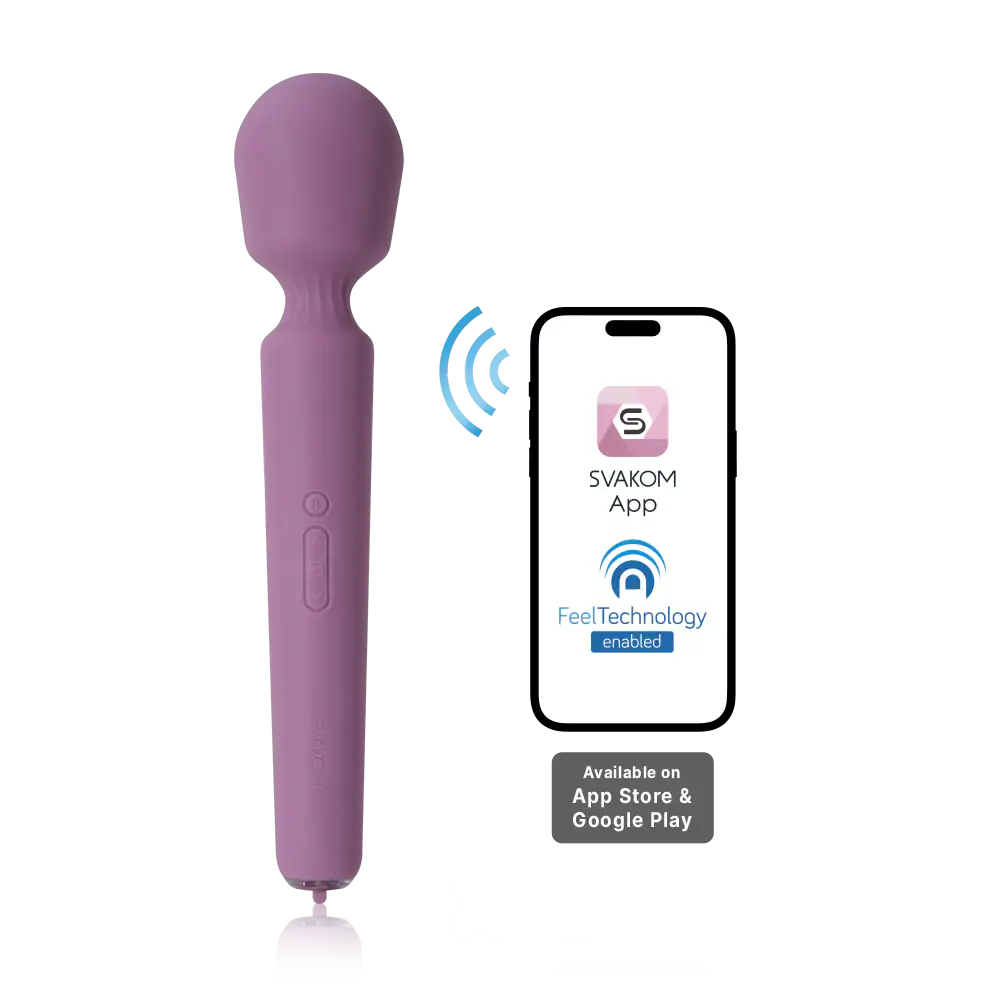 Svakom Emma Neo 2 – Vibrateur Wand Puissant avec Chauffage 38°C, Silicone Étanche et Modes de Vibration Intelligents