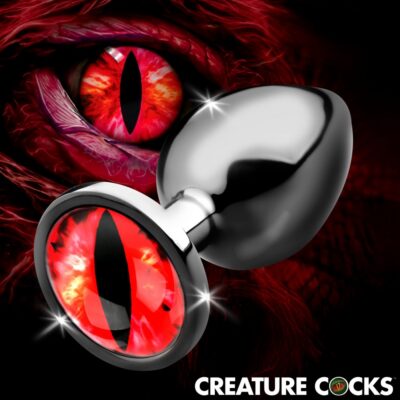 Plug Anal Métal Sinister Eye –Large Plug Fantaisie avec Œil en Verre, Effet Température