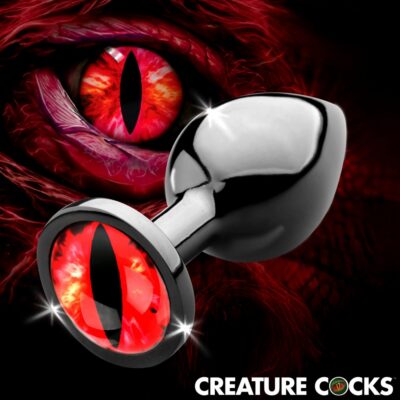 Plug Anal Métal Sinister Eye –Moyenne Plug Fantaisie avec Œil en Verre, Effet Température AH737M