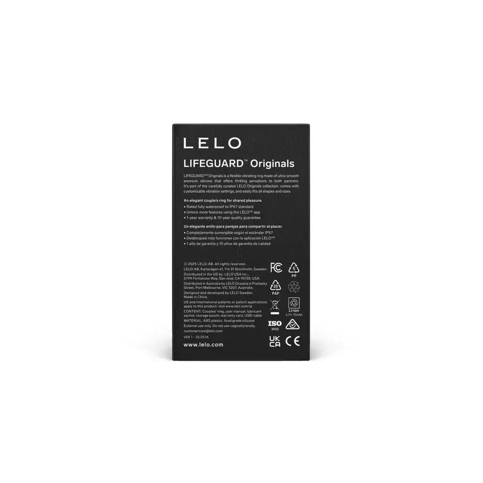 LELO LIFEGUARD™ Originals – Anneau Vibrant Rechargeable en Silicone Premium