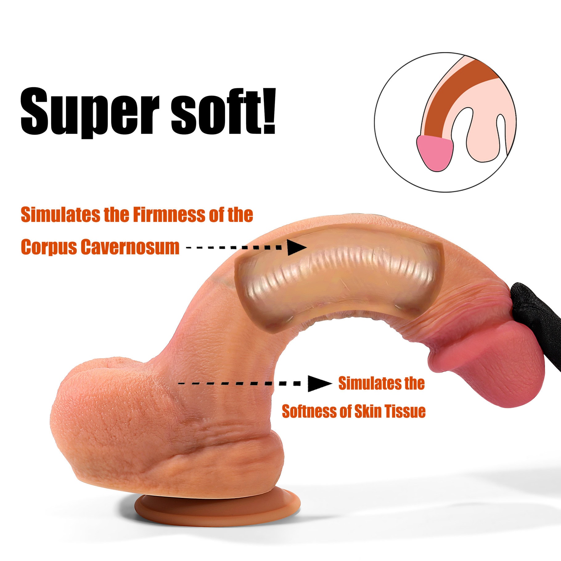 Adore U Michael 6 po – Dildo Réaliste en Silicone Double Densité avec Base à Succion LA0519