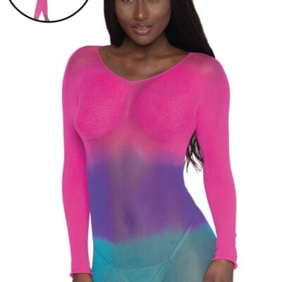 DG0406 Bodystocking 2 en 1 Multicolore – Filet Extensible Taille Unique