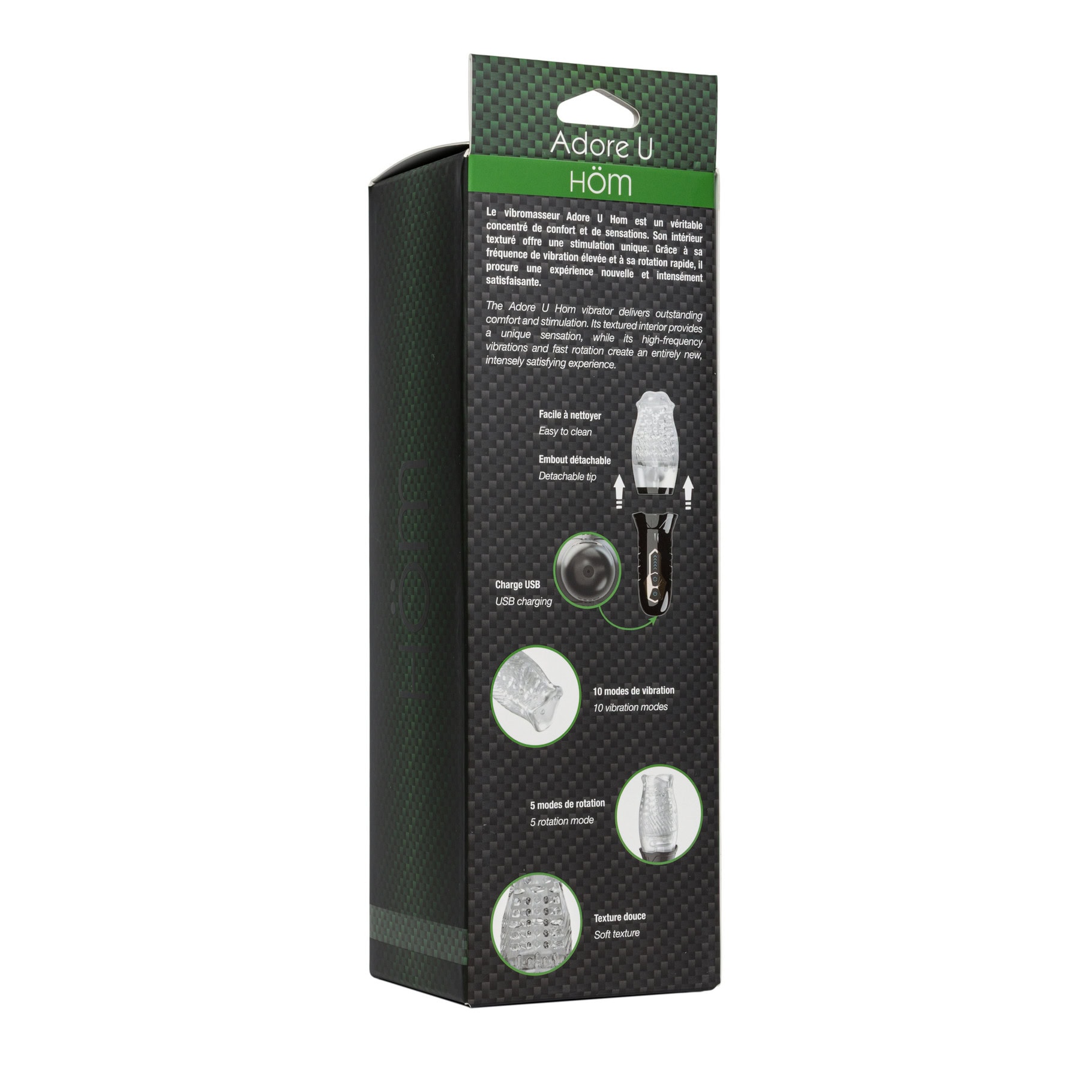 Adore U Höm – Masturbateur Vibrant et Rotatif Rechargeable LA0583