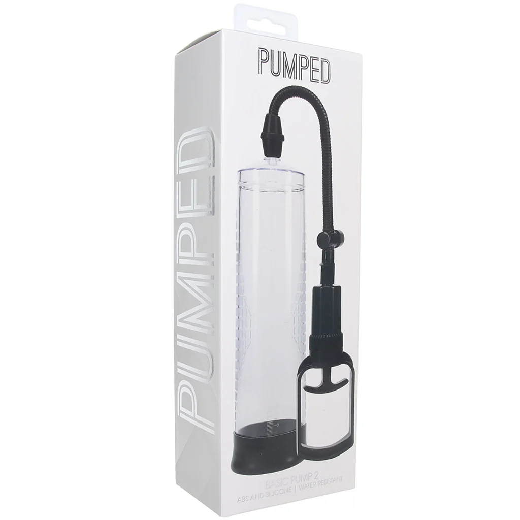 Shots – Pumped Basic Pump 2 Transparent | Pompe pénienne manuelle avec manchon silicone 057952